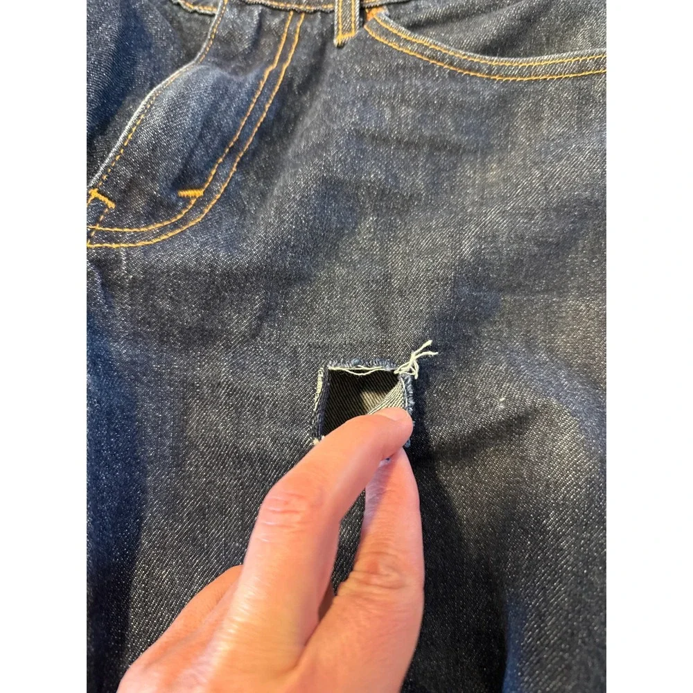Levis 514 Straight Fit Jeans Mens W34 L32‎ Dark Wash Blue Denim Pants Distressed